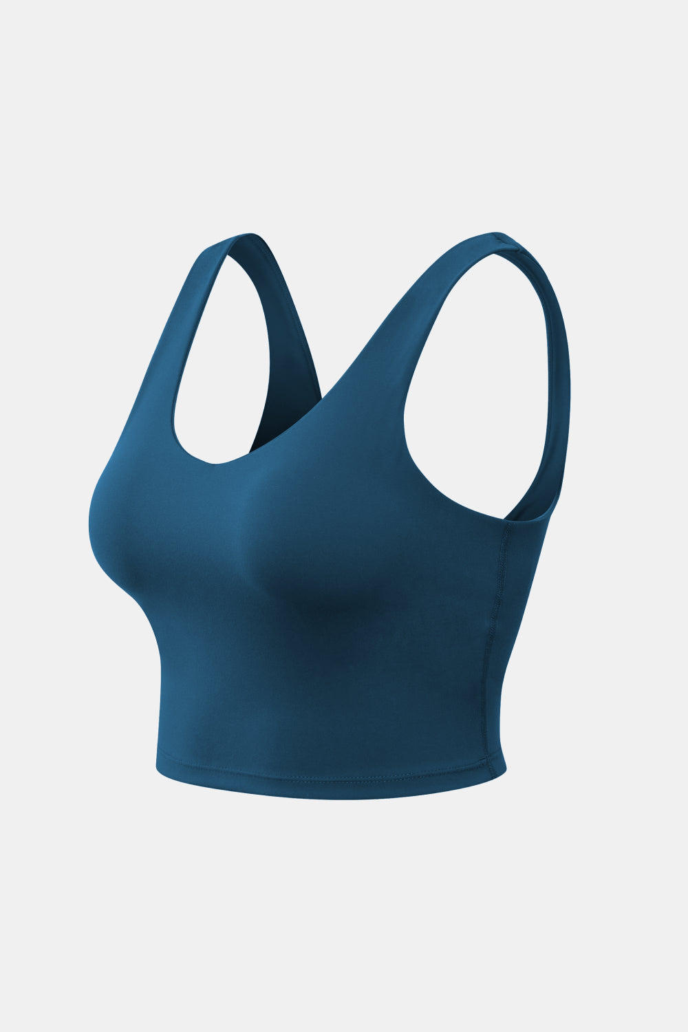 Cropped Scoop Neck Active Tank Top-Street 360-Peacock Blue-10/XL-Urbanheer