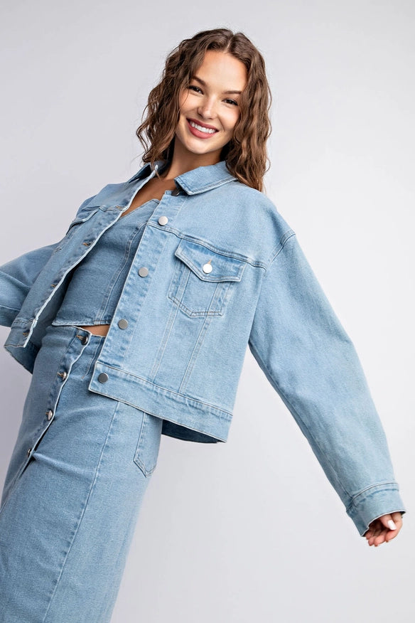 Stretched Denim Jacket with Pocket-Jacket-EDIT by NINE-S-Urbanheer