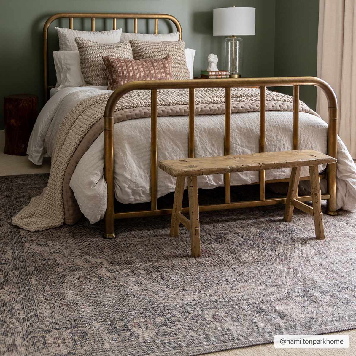 Dusty Sage Greenpoint Medallion Washable Area Rug-Rugs-Hauteloom-2'7" x 7'3" Runner-Urbanheer