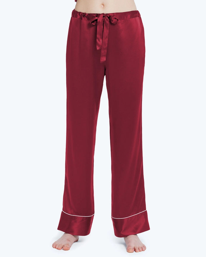 100% Mulberry Silk Pajamas & Sleep Eye Mask Set + Free Silk Bag Claret-Pajamas-MommeSilk-XS-Claret-Urbanheer