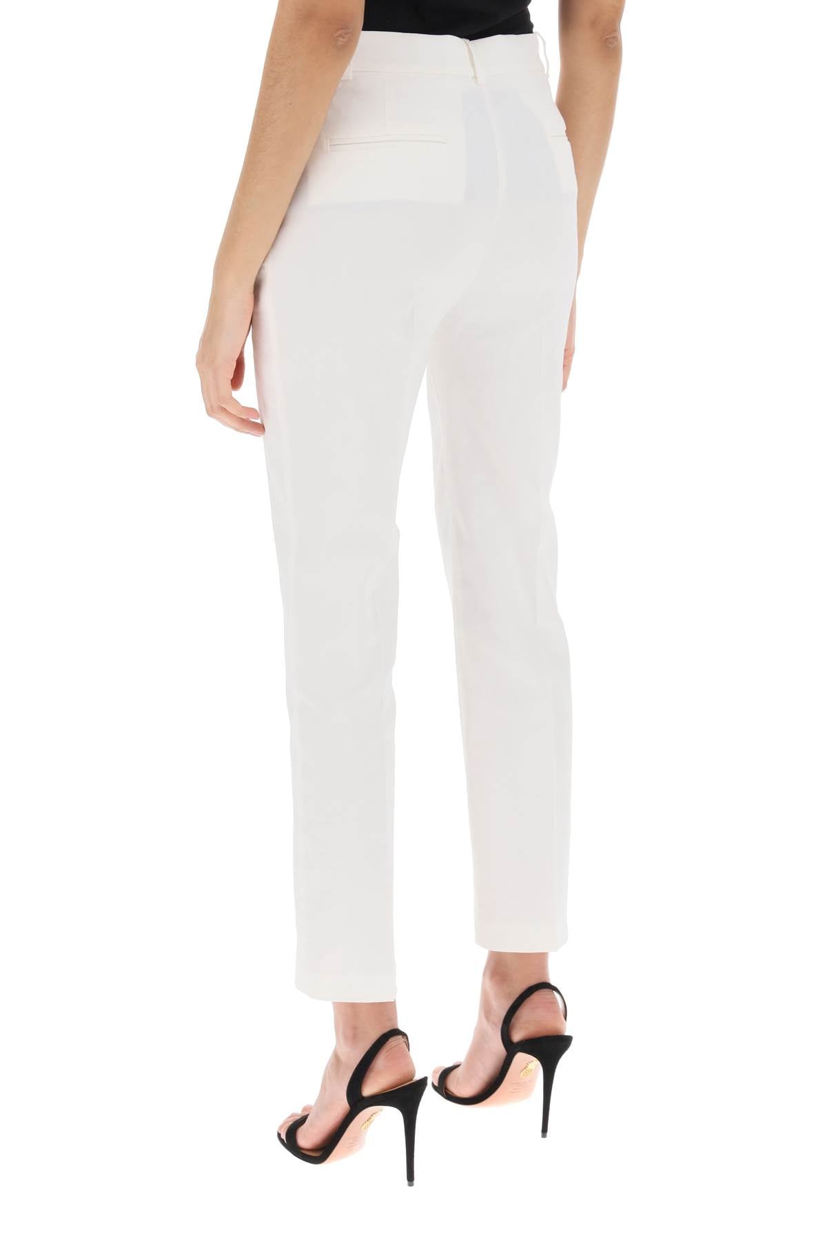 Pinko Bello Cigarette Pants White-Pants-Pinko-White-40-Urbanheer