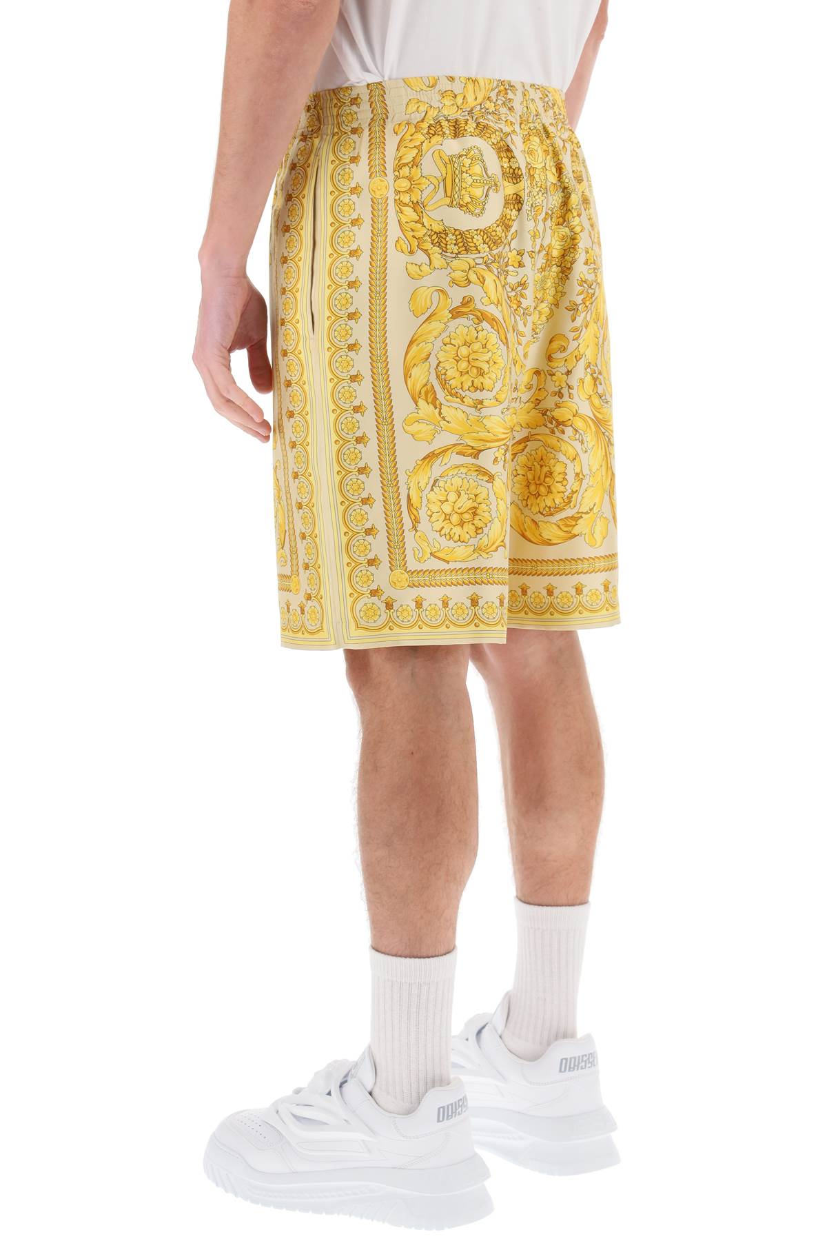 Versace Barocco Silk Shorts-Clothing - Women-Versace-46-Urbanheer