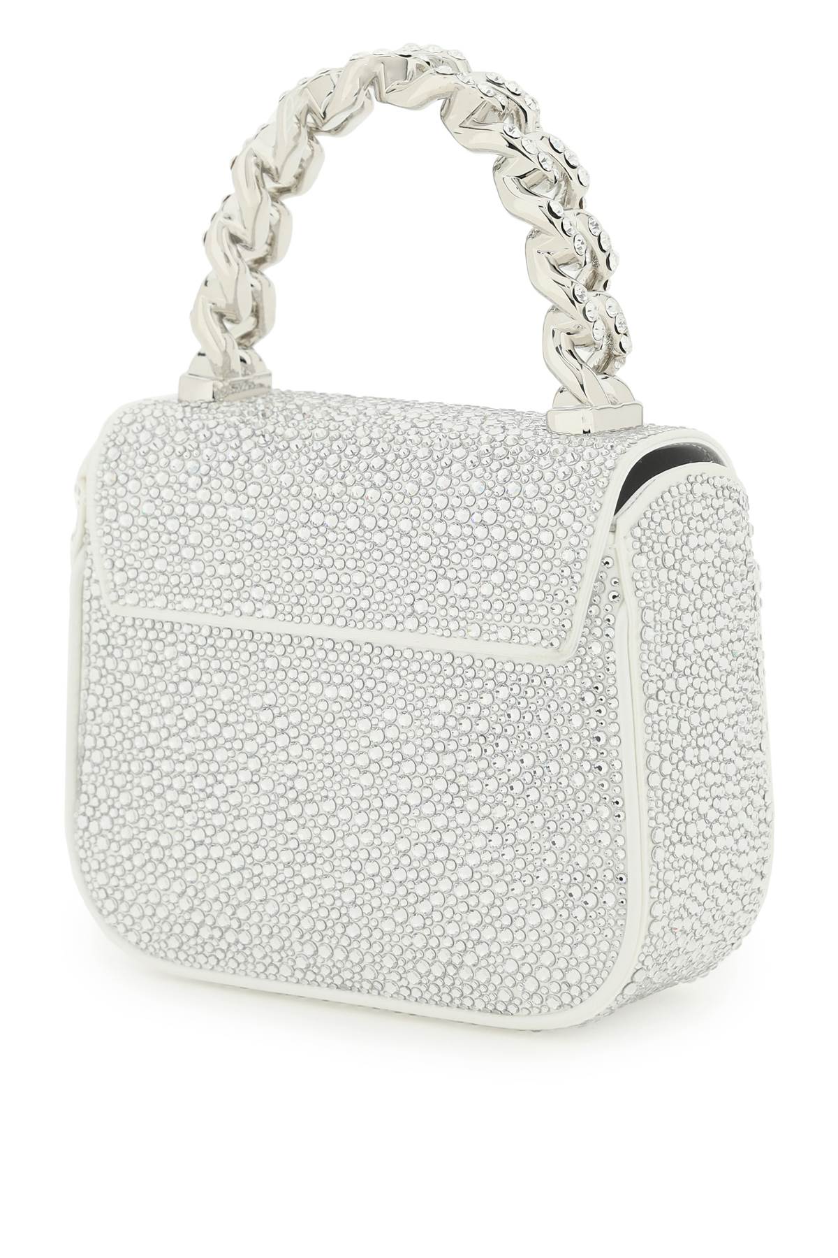 Versace La Medusa Handbag With Crystals Silver-Bags-Versace-Silver-os-Urbanheer