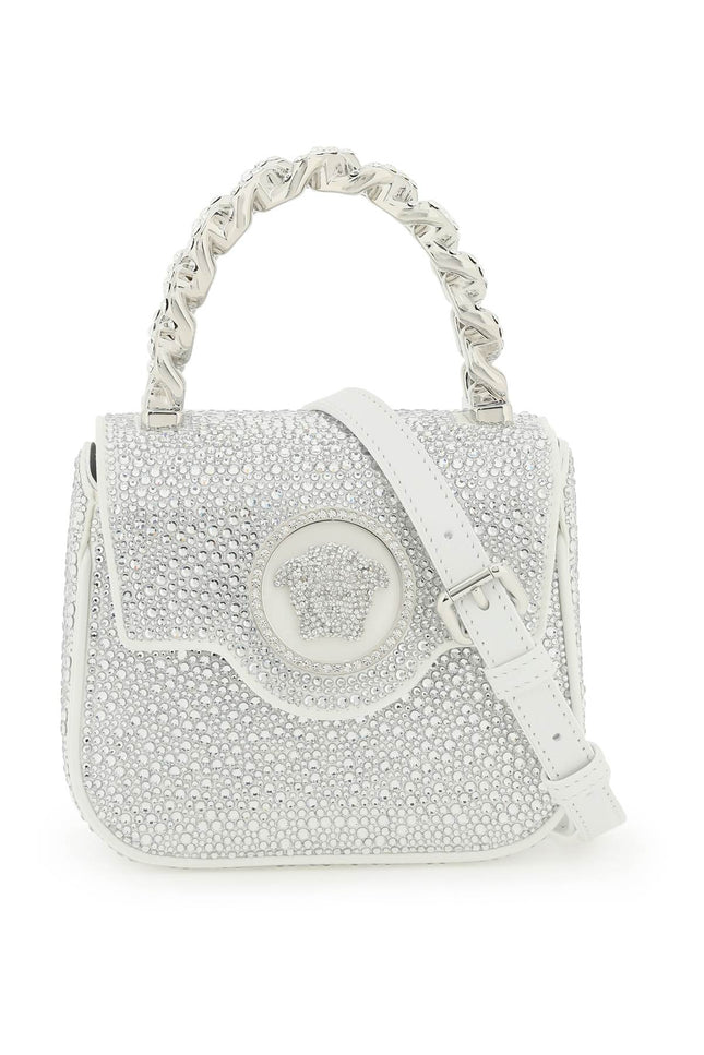 Versace La Medusa Handbag With Crystals Silver-Bags-Versace-Silver-os-Urbanheer
