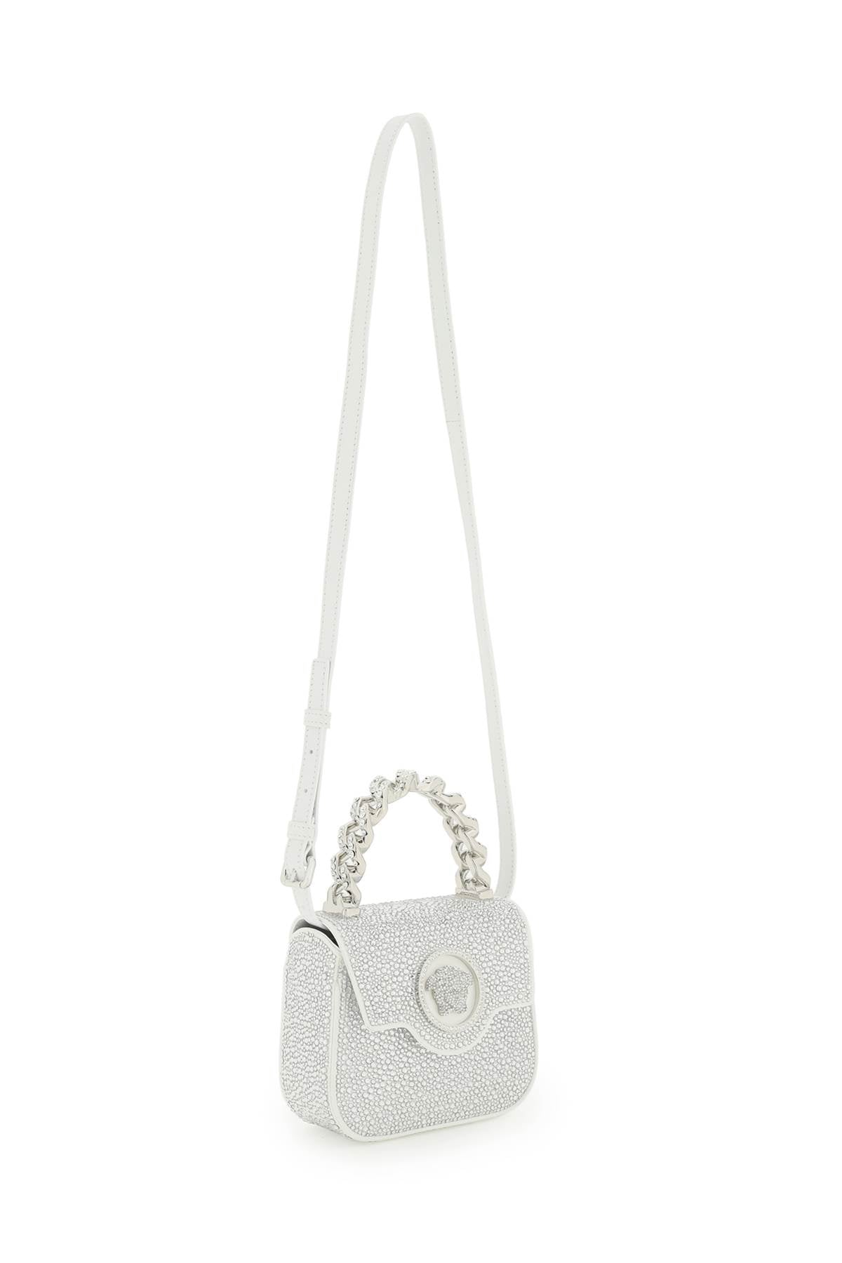 Versace La Medusa Handbag With Crystals Silver-Bags-Versace-Silver-os-Urbanheer