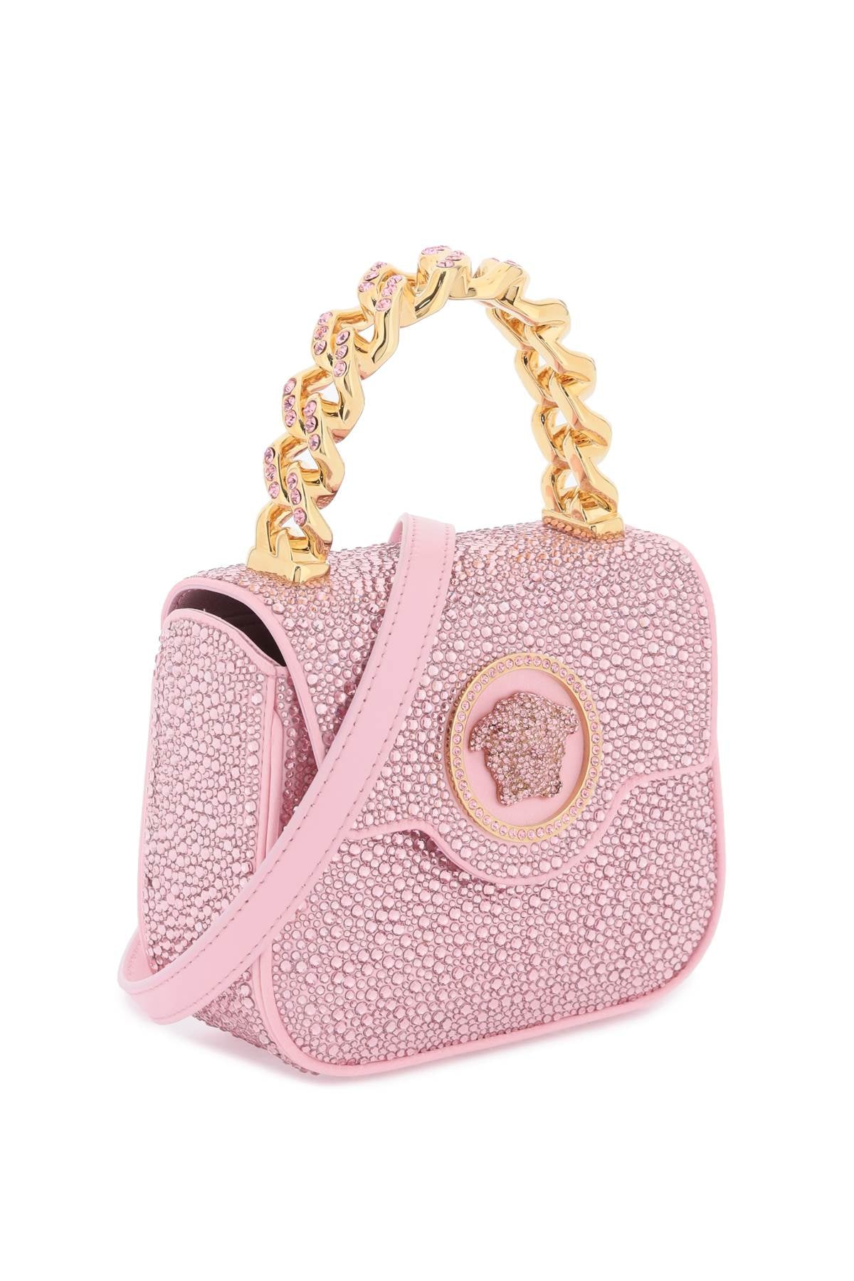 Versace La Medusa Handbag With Crystals Pink-Bags-Versace-Pink-os-Urbanheer