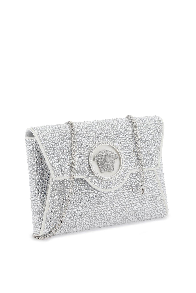 Versace La Medusa Envelope Clutch With Crystals-Accessories Bags-Versace-Silver-os-Urbanheer