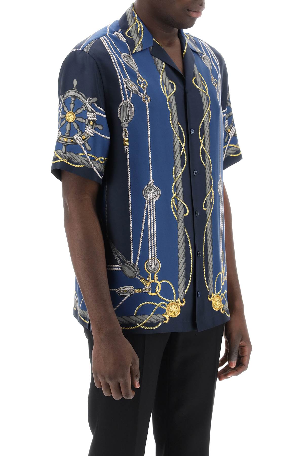 Versace Versace Nautical Bowling Shirt-Versace-48-Blue-Urbanheer