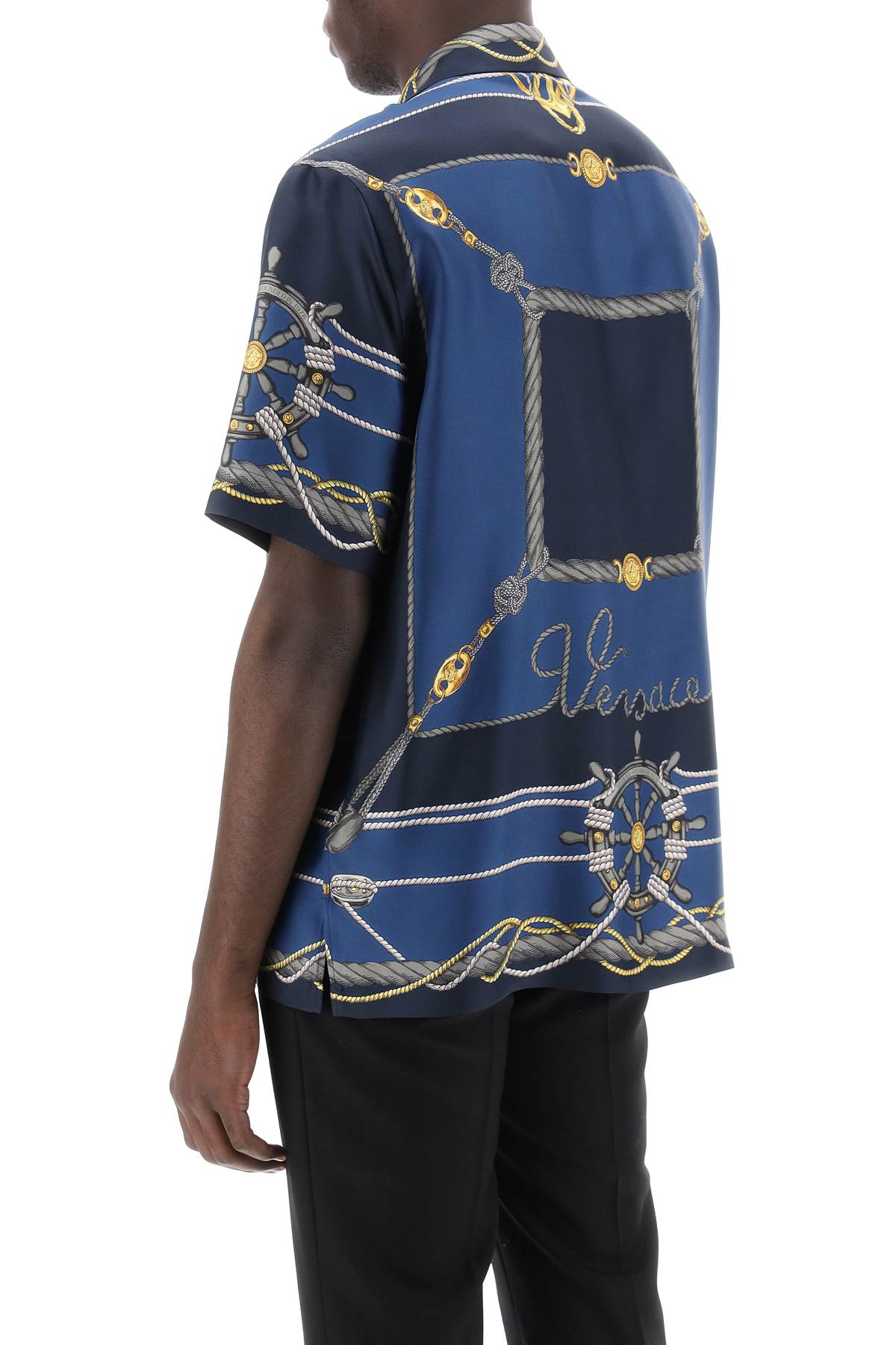 Versace Versace Nautical Bowling Shirt-Versace-48-Blue-Urbanheer