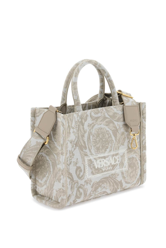 Versace Athena Barocco Small Tote Bag-Bags-Versace-Neutro-cotton-Urbanheer