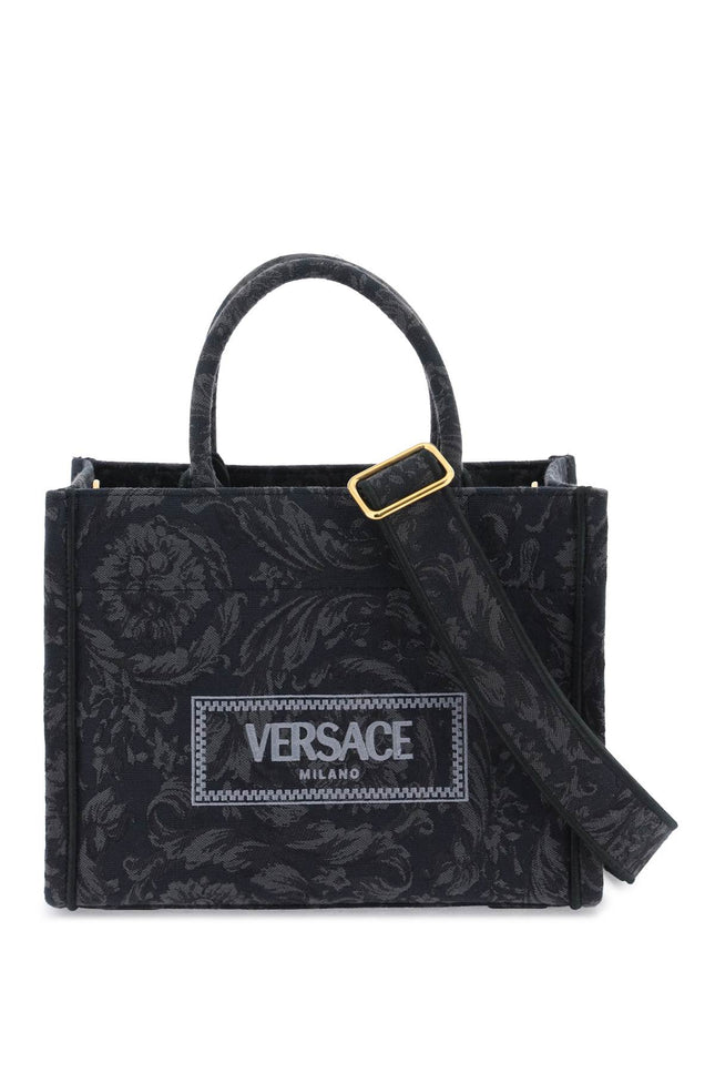Versace Athena Barocco Small Tote Bag-Bags-Versace-Black-cotton-Urbanheer