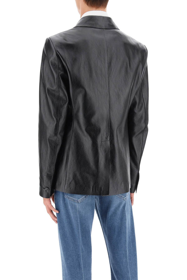 Versace Single-Breasted Leather Jacket-Versace-50-Urbanheer