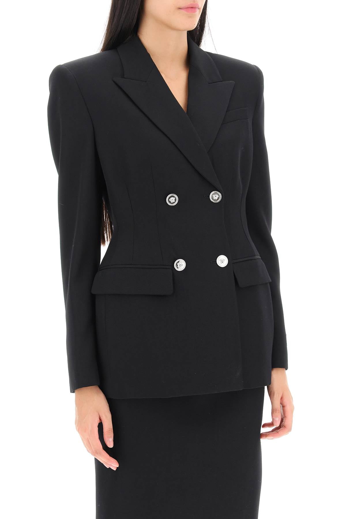 Versace Hourglass Double-Breasted Blazer-Versace-40-Urbanheer