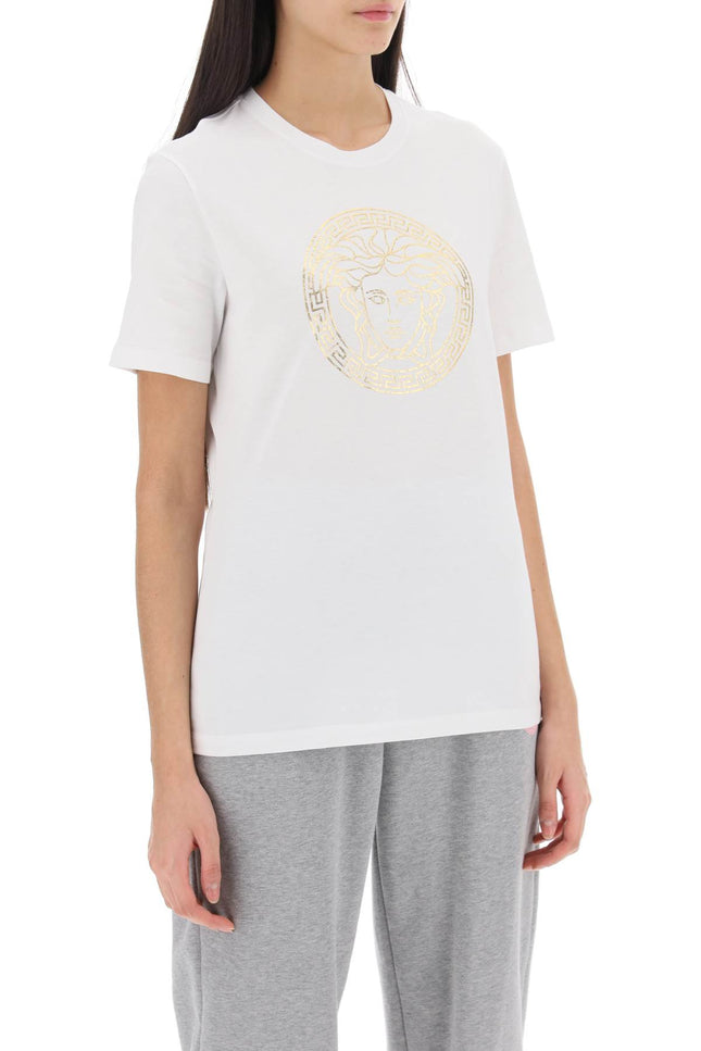 White Versace Medusa Crew-Neck T-Shirt-Versace-Urbanheer