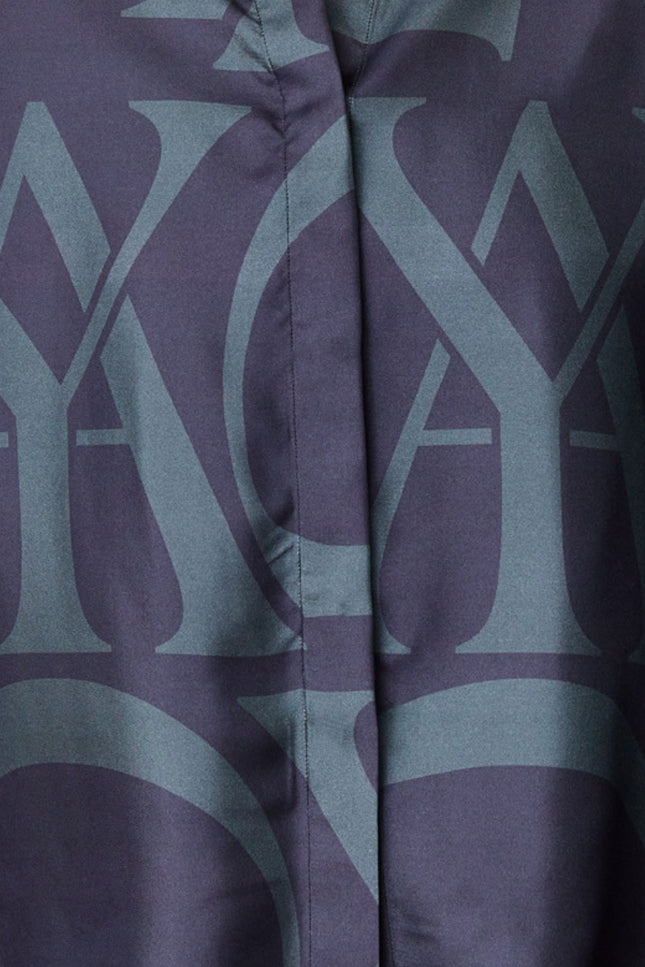 Monogram Silk Shirt Black-SHIRT-Yagya-Urbanheer