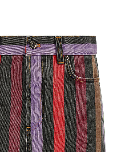 Versace Striped Denim Skirt