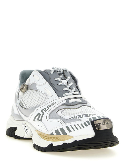 Versace Icaro Mesh And Leather Fabric Sneakers