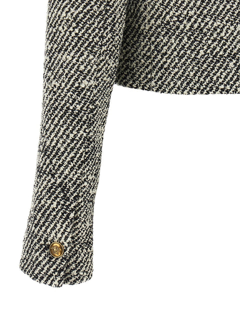Versace Bouclé Wool Blend Blouson Jacket