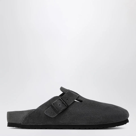Birkenstock Boston suede clogs in charcoal