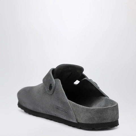Birkenstock Boston suede clogs in charcoal