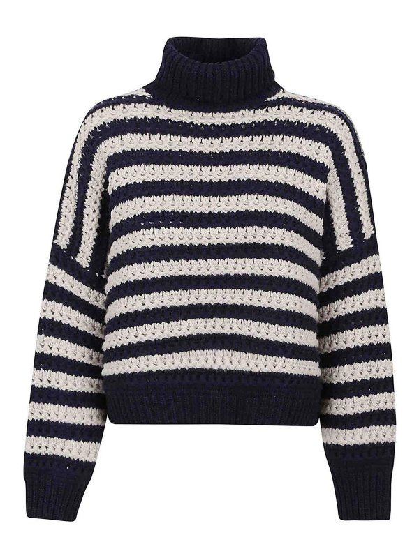 Brunello Cucinelli Blue Wool Sweatshirt