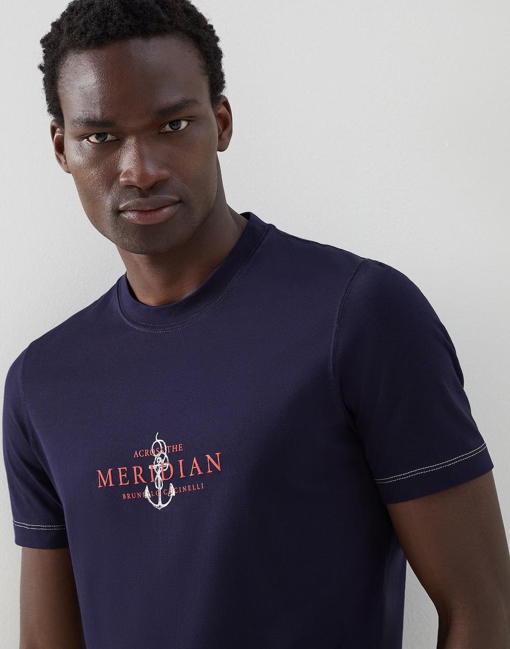 Brunello Cucinelli Blue Cotton T-Shirt