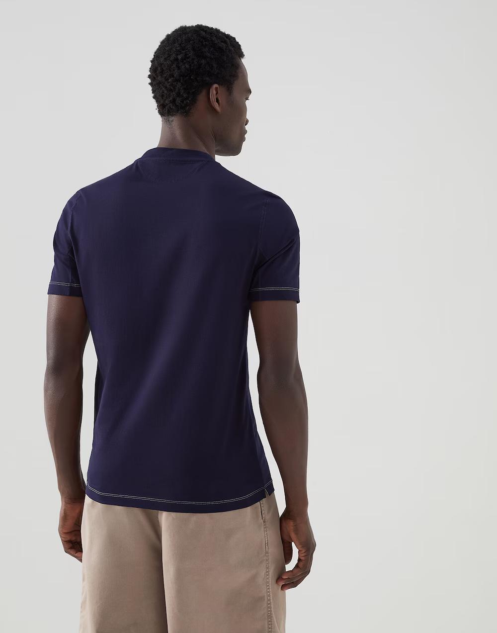 Brunello Cucinelli Blue Cotton T-Shirt