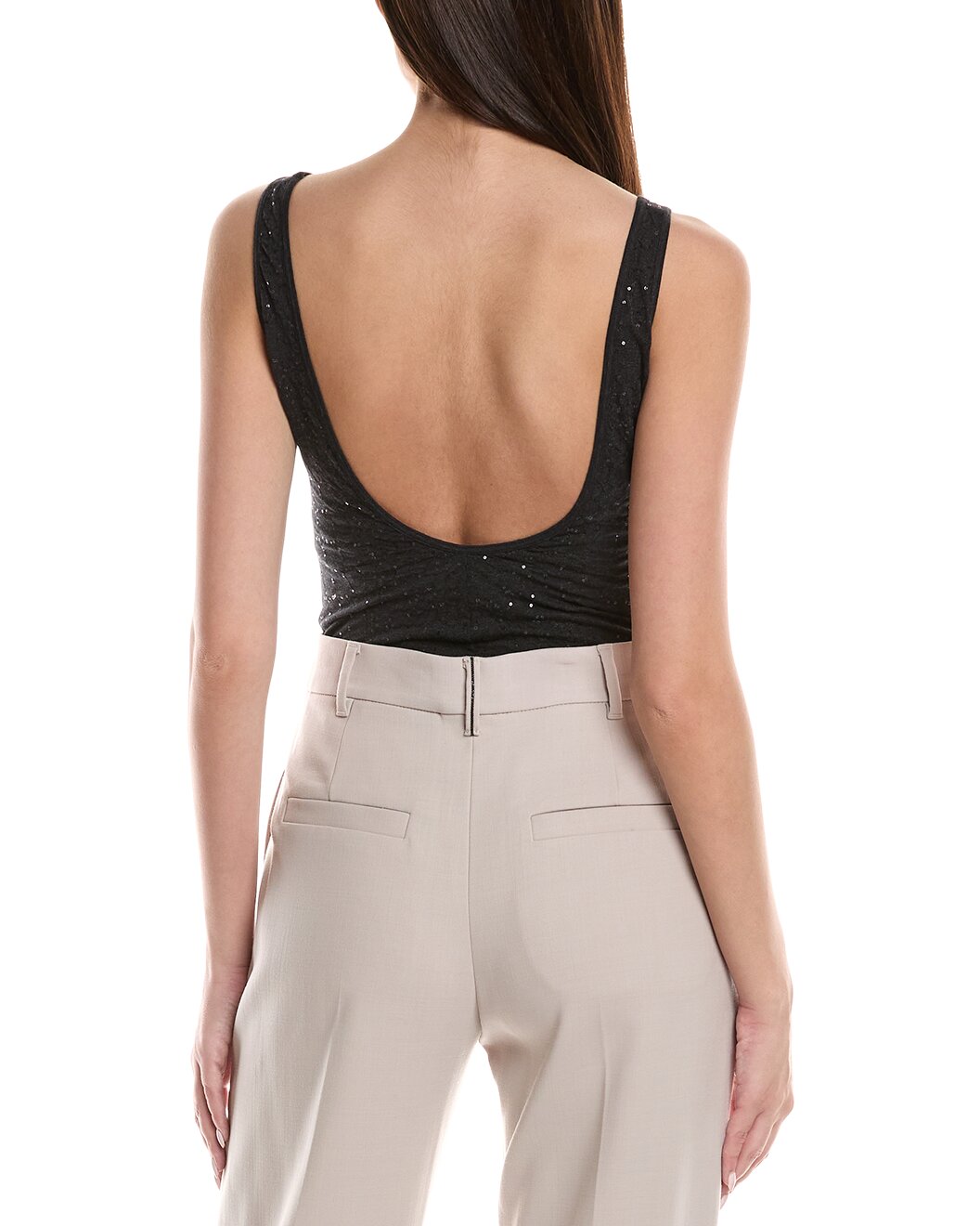 Brunello Cucinelli Gray Cotton Bodysuit