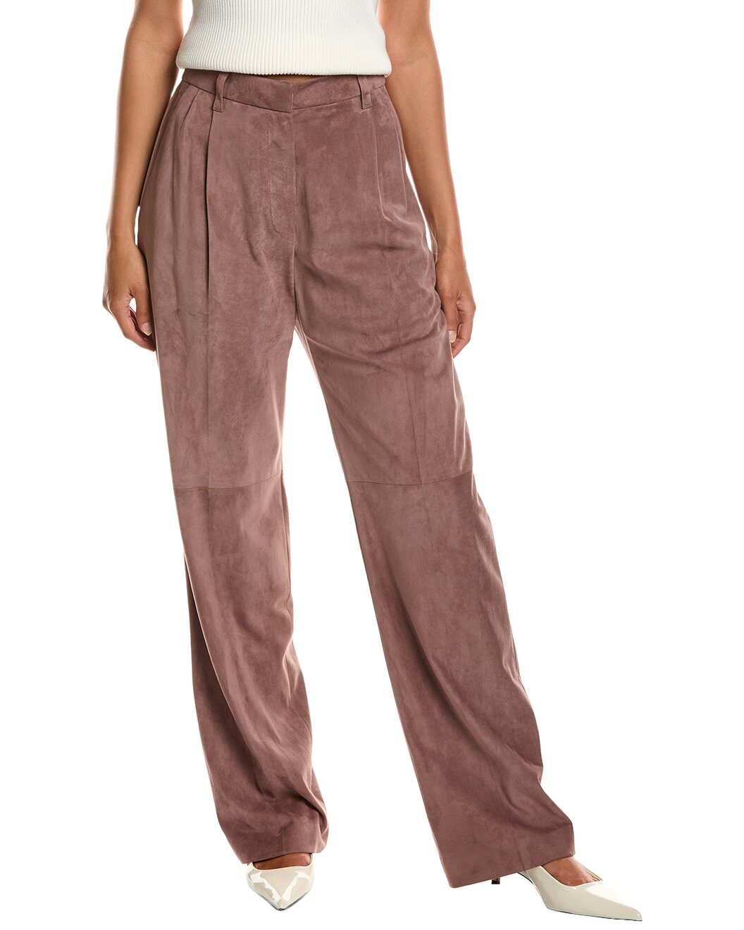 Brunello Cucinelli Pink Leather Pants