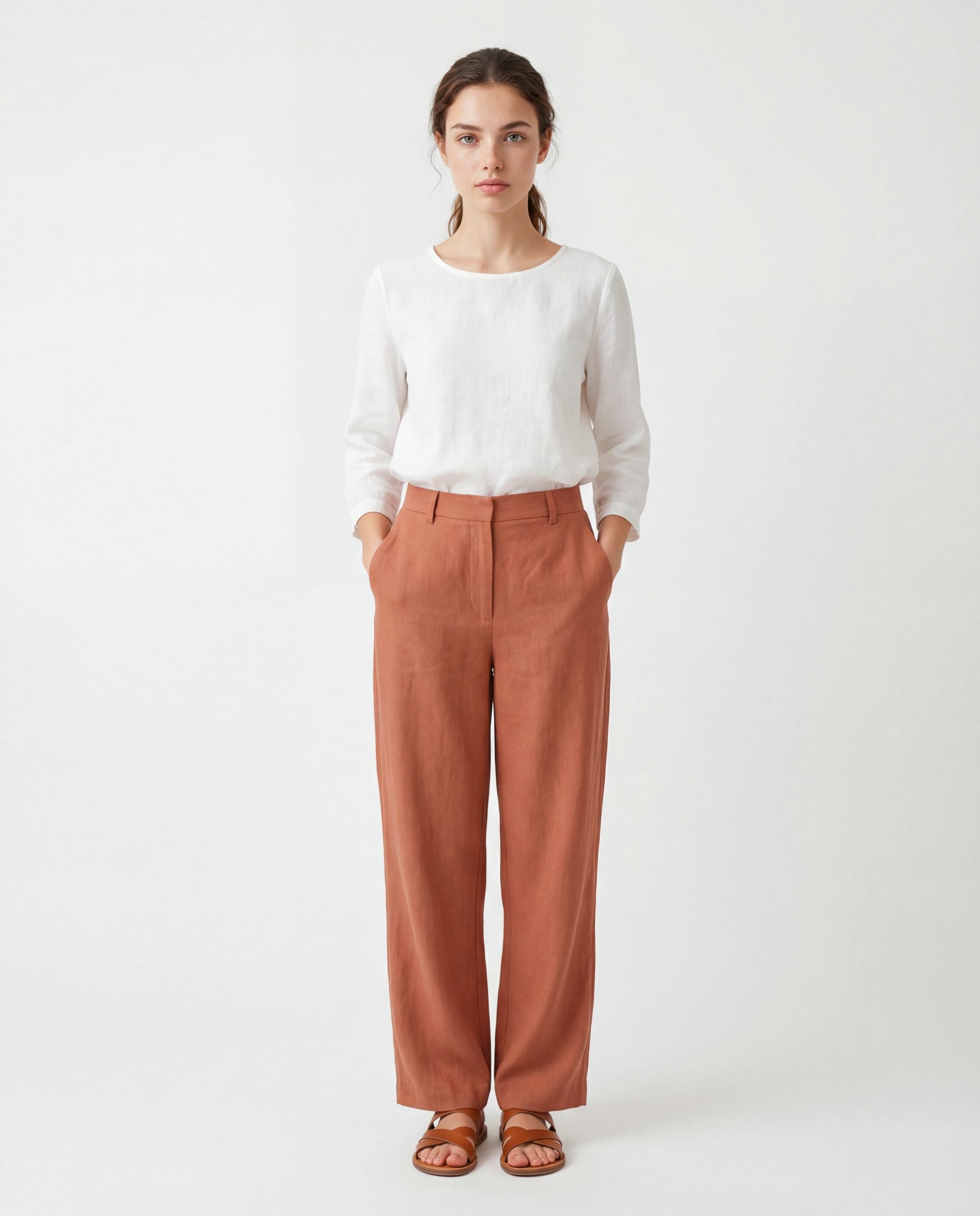 Brunello Cucinelli Orange Viscose Casual Pants