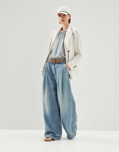 Brunello Cucinelli Blue Viscose T-Shirt