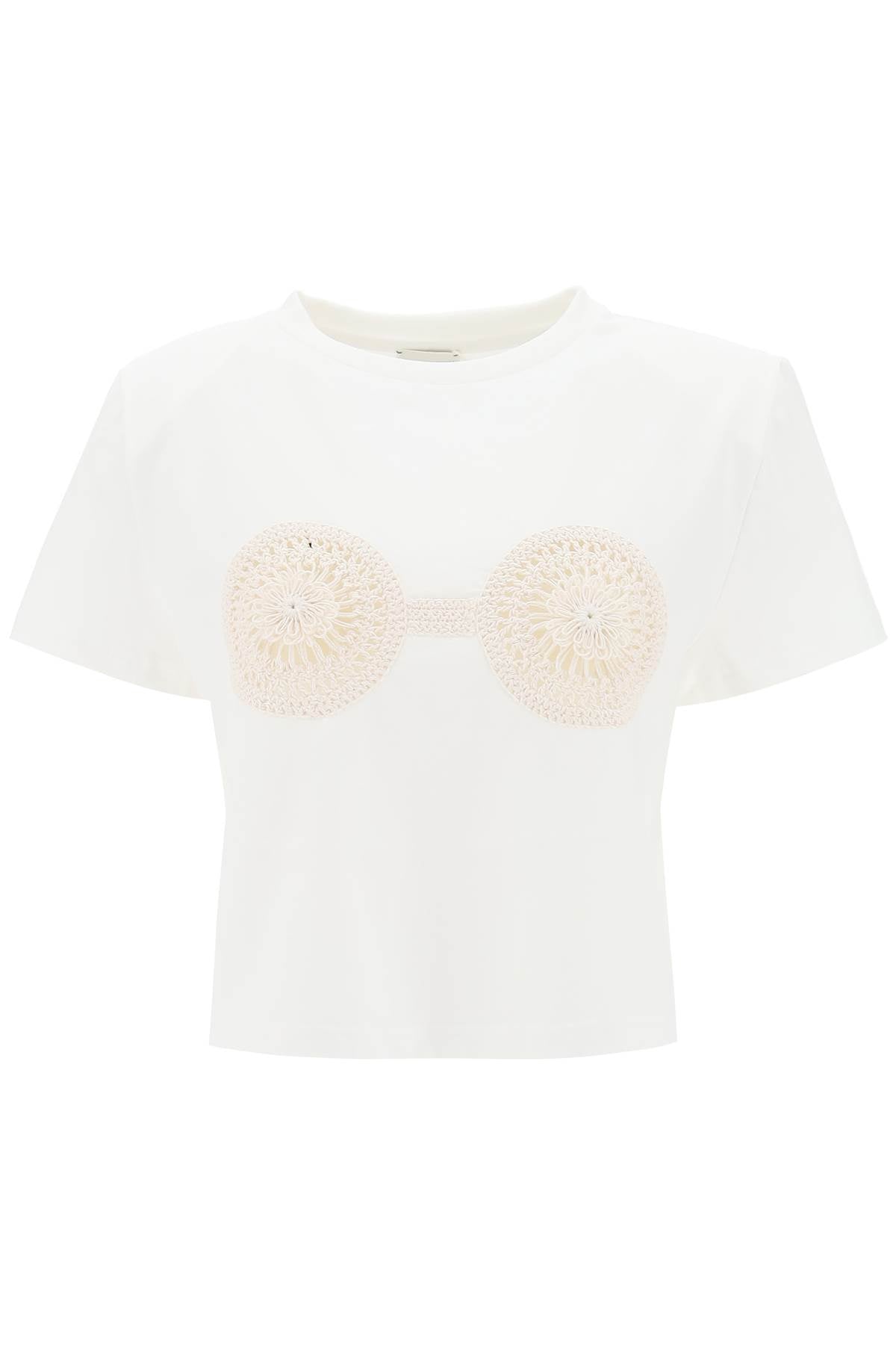 Magda Butrym cropped t-shirt with crochet insert-Topwear-Magda Butrym-34-Urbanheer