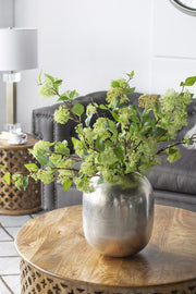 10.5x10.5x13' Aluminum Vase, Silver Streaks