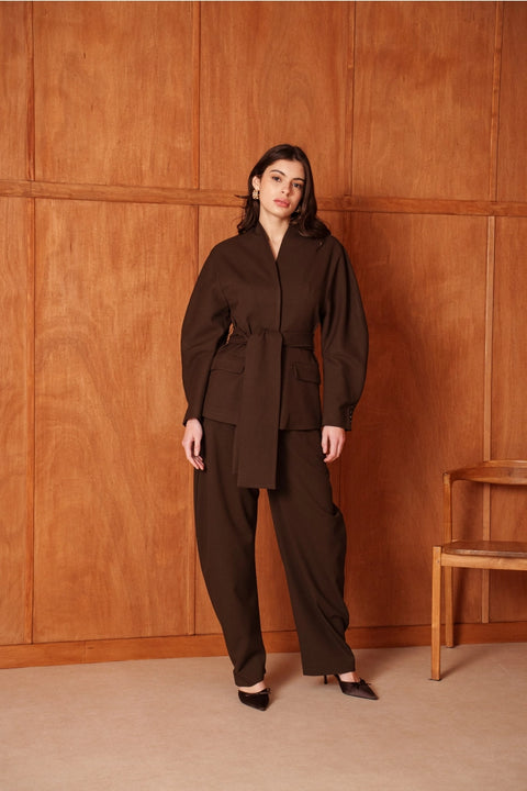 Ori Belted Kimono-Style Jacket