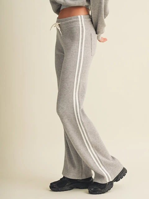 Side Stripe Cozy Waffle Knit Pants