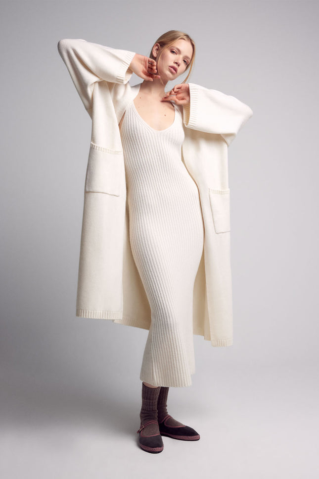 Gala Cashmere Knitted Dress-Clothing - Women-Leap Concept-White-XS-Urbanheer
