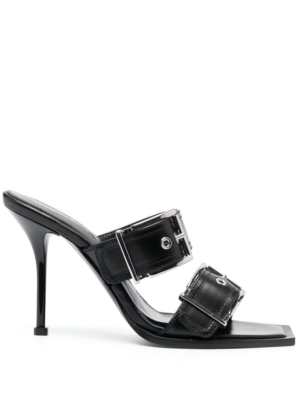 Alexander McQueen 100mm Buckled Leather Sandals-Sandals-Alexander Mcqueen-36-Urbanheer