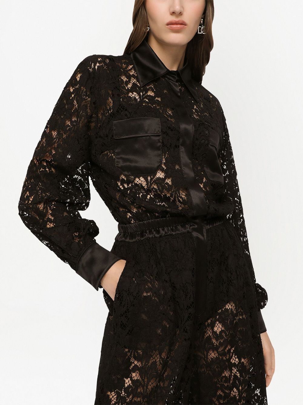 Dolce & Gabbana lace-trim long-sleeve jumpsuit-Jumpsuits-Dolce & Gabbana-38-Urbanheer