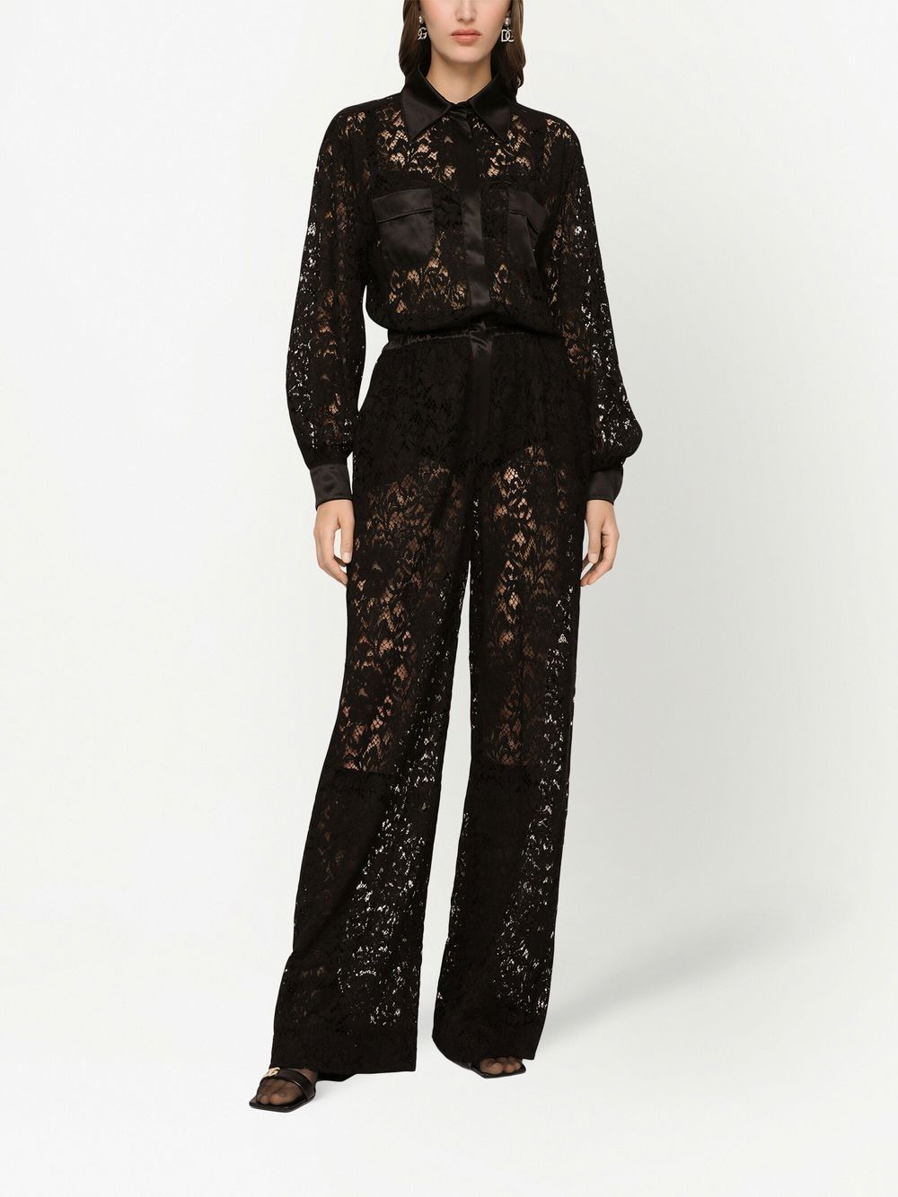 Dolce & Gabbana lace-trim long-sleeve jumpsuit-Jumpsuits-Dolce & Gabbana-38-Urbanheer