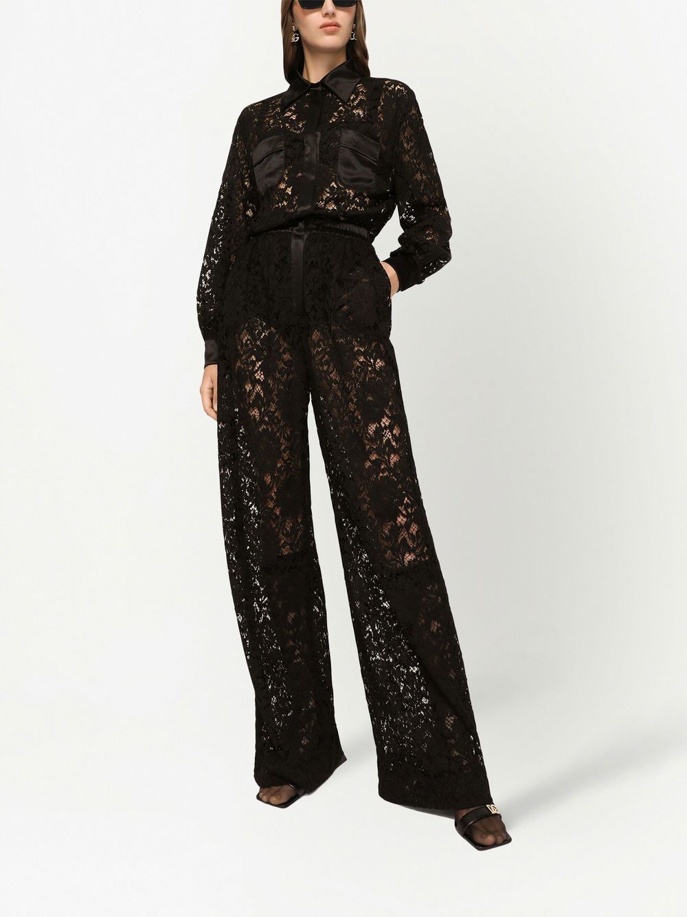 Dolce & Gabbana lace-trim long-sleeve jumpsuit-Jumpsuits-Dolce & Gabbana-38-Urbanheer