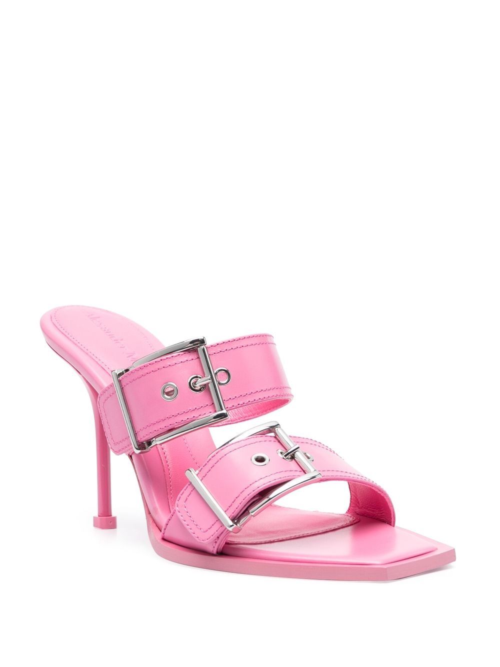 Alexander McQueen 100mm Buckle Leather Sandals-Sandals-Alexander Mcqueen-36-Urbanheer