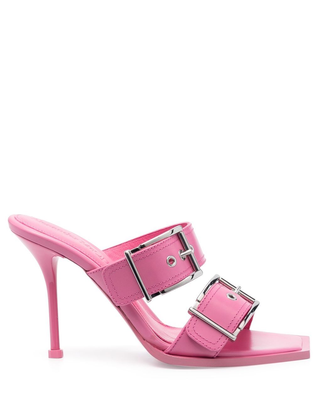 Alexander McQueen 100mm Buckle Leather Sandals-Sandals-Alexander Mcqueen-36-Urbanheer