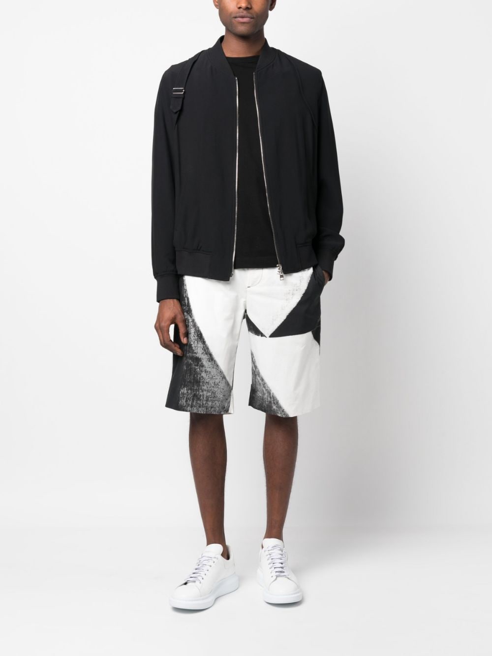 Alexander McQueen abstract-print cotton bermuda shorts-Short trousers-Alexander Mcqueen-46-Urbanheer