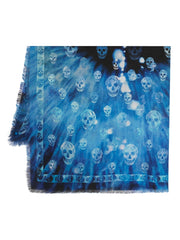 Alexander McQueen Scarfs Blue-Scarves Hats & Gloves-Alexander Mcqueen-UNI-Urbanheer