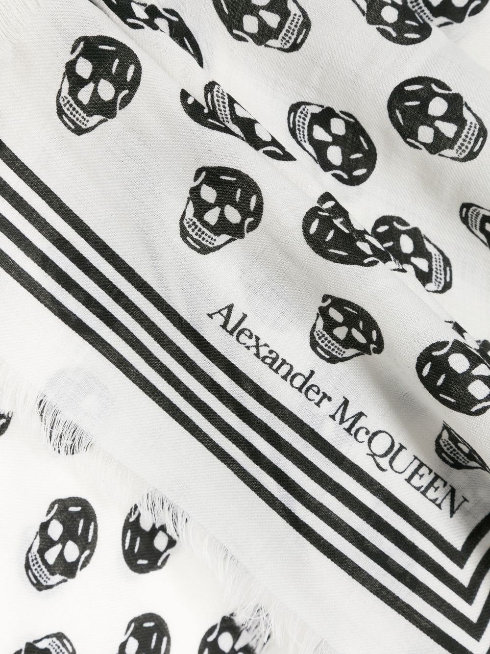 Alexander McQueen Scarfs White-Scarves Hats & Gloves-Alexander Mcqueen-UNI-Urbanheer