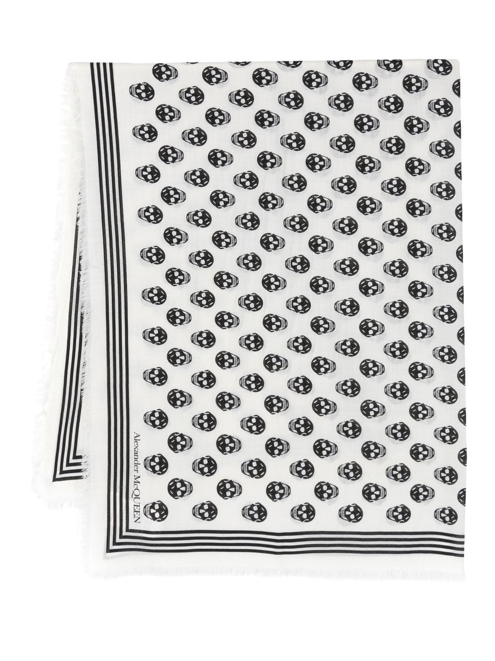 Alexander McQueen Scarfs White-Scarves Hats & Gloves-Alexander Mcqueen-UNI-Urbanheer
