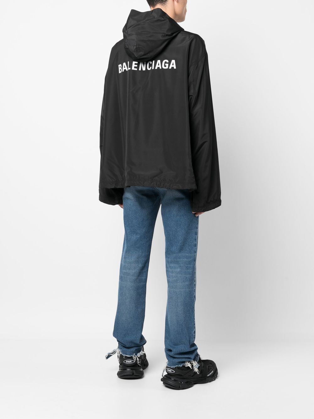 Balenciaga logo-print Hooded Windbreaker-Jackets-Balenciaga-1-Urbanheer