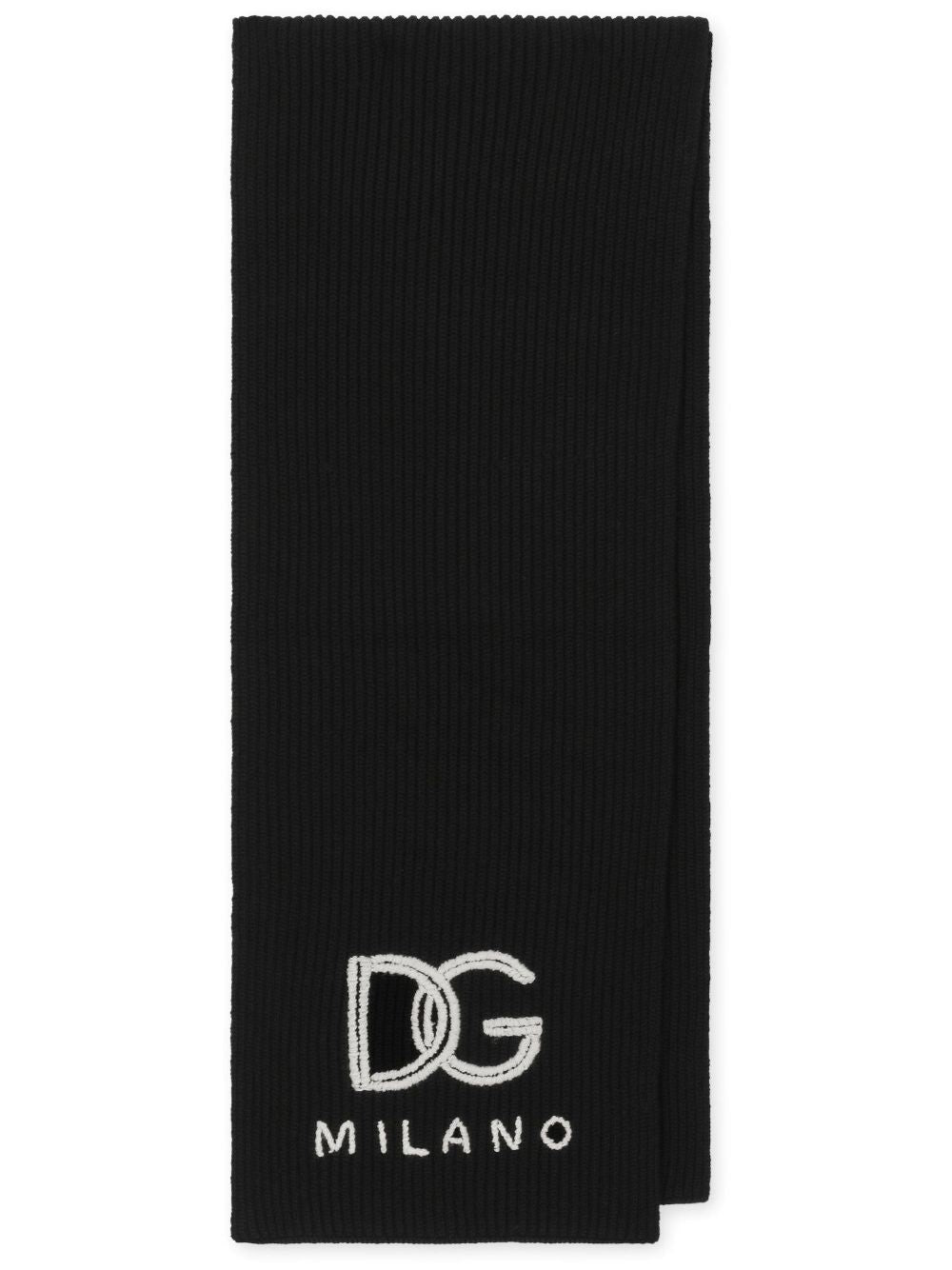 Dolce & Gabbana Fisherman’s rib cashmere scarf with DG logo-Scarves Hats & Gloves-Dolce & Gabbana-UNI-Urbanheer