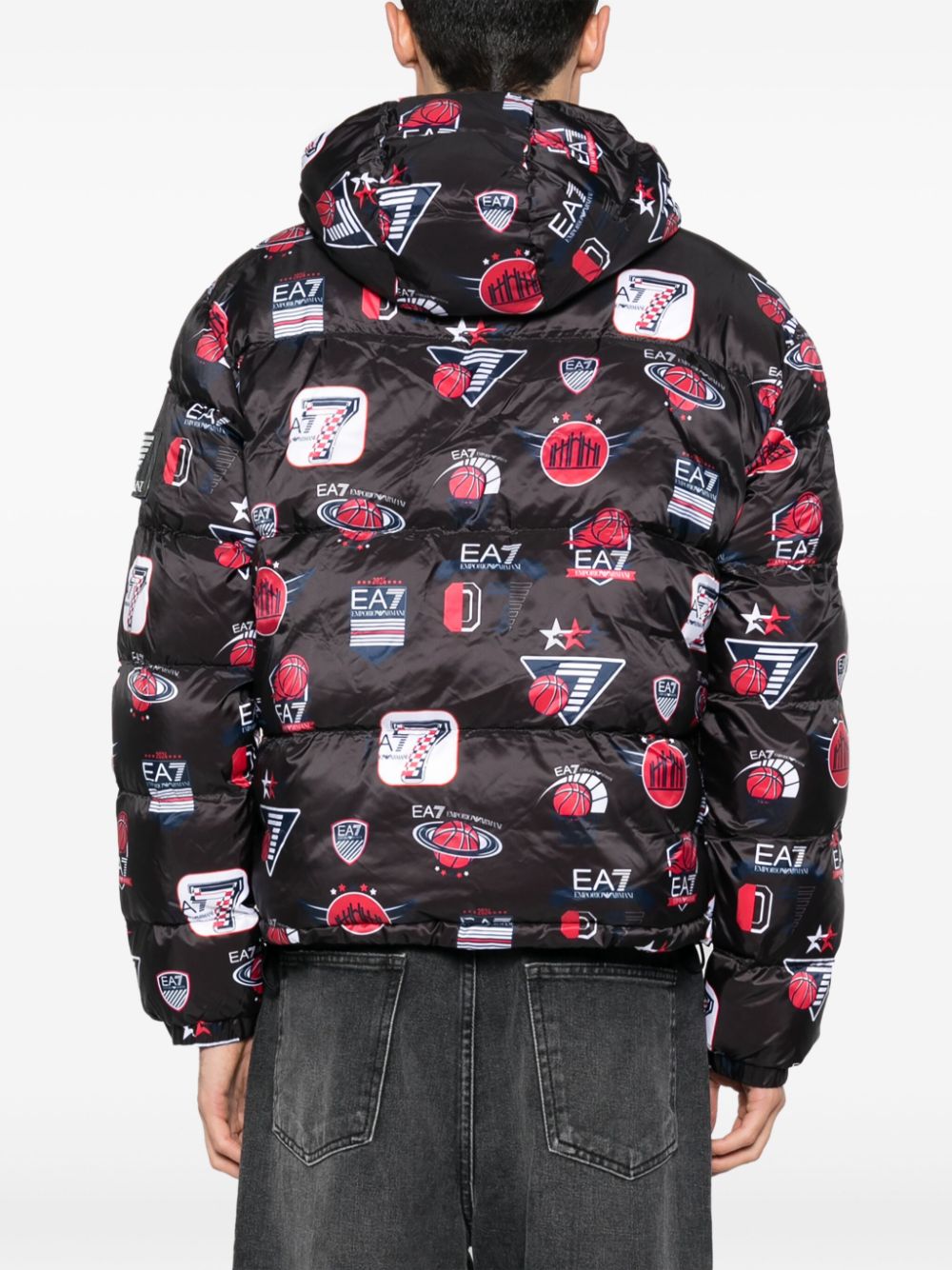 Ea7 Multicolor Logo-Print Hooded Puffer Jacket-EA7-3XL-Urbanheer