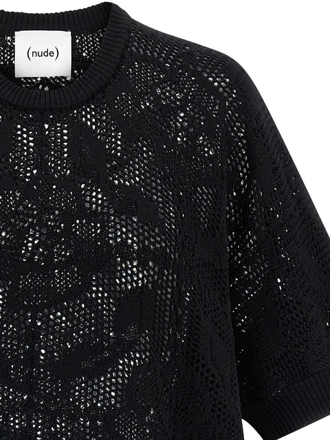 Nude Openwork Cotton Sweater